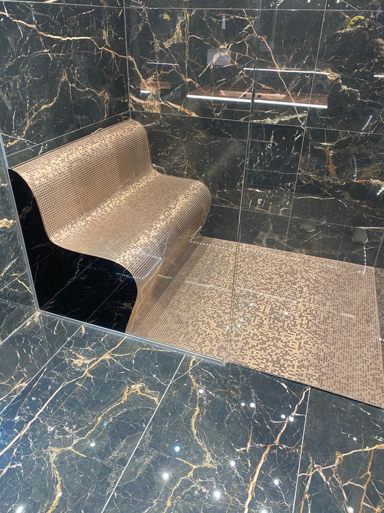 Bespoke marble steam room fit-out
