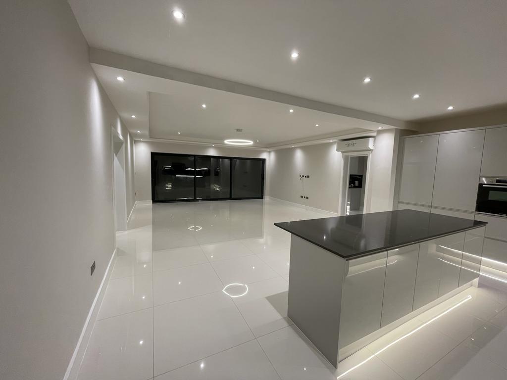 Open-plan kitchen created in a whole-house refurbishment
